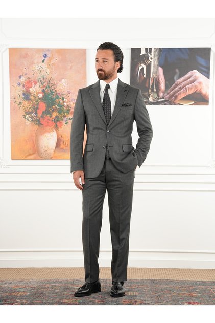 Premium Men's Mono Collar Suit Slim Fit Italian Style Jacket Pants -Xprzcom8411