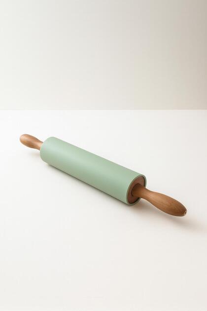 Silicone Rolling Pin with Wooden Handle Non-Stick Dough Rolling Pin