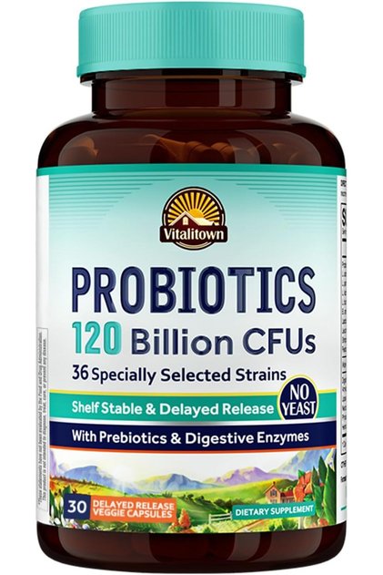 Vitalitown Probiotic 120 Billion CFU | 36 Strains with Prebiotics and Digestive Enzymes for Men and