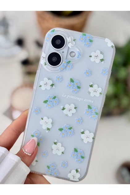 iPhone 17 Compatible Anti-Shock Matte Transparent Printed Silicone Case