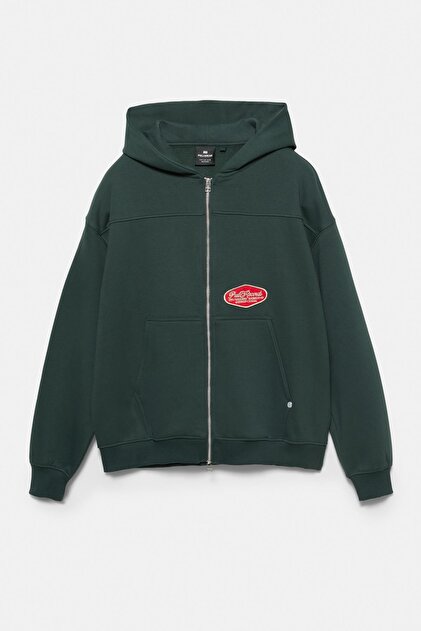 Pull & Bear Yamalı fermuarlı kapüşonlu sweatshirt - Fiyatı, Yorumları