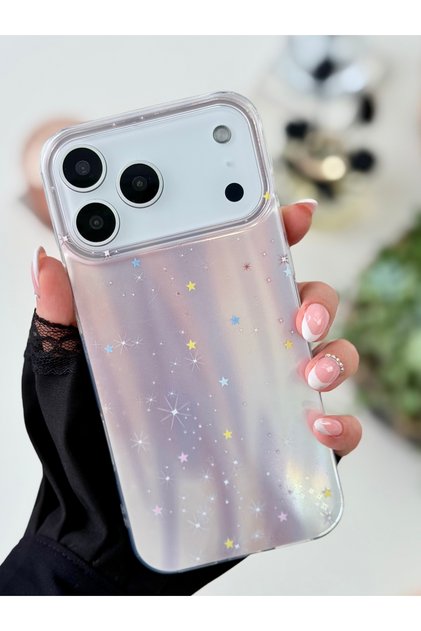 Iphone 17 Promax Uyumlu Shine Yıldız Renk Geçişli Parlak Tasarımlı Silikon Kılıf