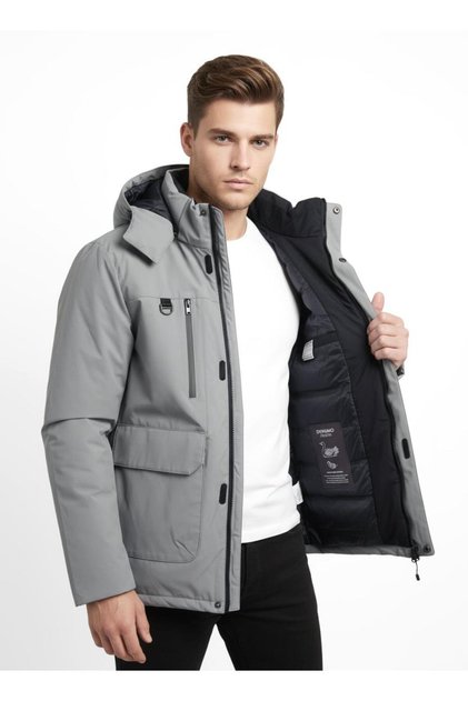 Men's Hooded Water Repellent Windproof Goose down Comfort Fit Coat