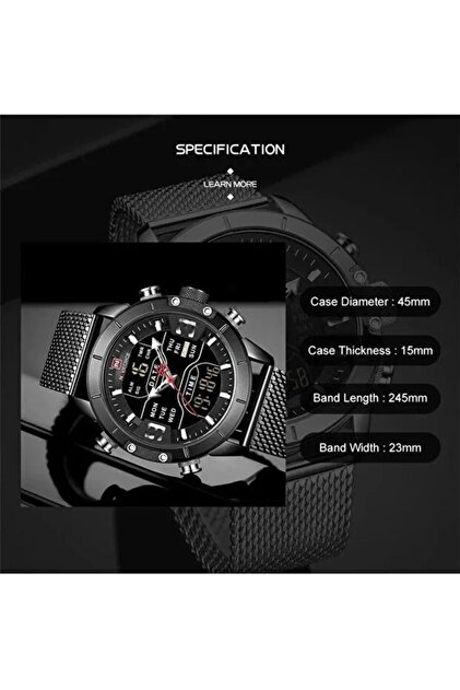 Skmei Naviforce Nf 9153 Analog Dijital Hasır Kordon Erkek Kol