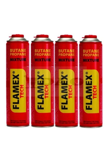 Butelie gaz filet 7/16, 330 grame, 600 ml FLAMEX, set 4 bucati
