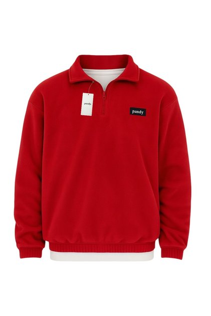 Unisex Standard Fit Oversized Comfortable Cut Non-Pilling Cold Resistant Mock Neck Fleece Sweatshirt