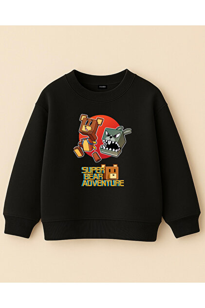 fasardi Super Bear Adventure Baskılı Oversize 3 İplik Şardonsuz