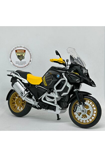 MotoGarage BMW R1250 GS 1:12 Diecast Maket Motor – Sarı Siyah