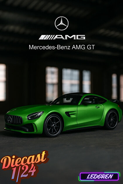 L'eDoren Yeşil Renkli Mercedes-Benz AMG GTR 1/24 Diecast