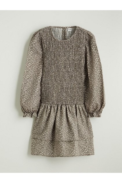 LCW Kids Crew Neck Patterned Girl's Dress