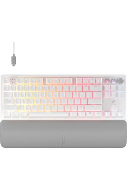 K70 PRO TKL High- Hall Effect Switch RGB Türkçe Beyaz Gaming Klavye CH-911921G-TR
