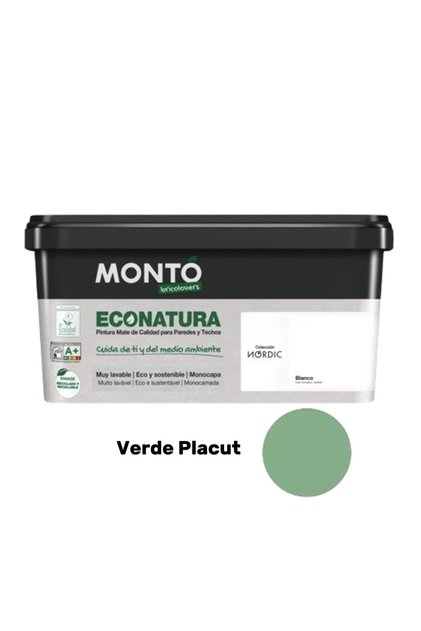 Vopsea ECOLOGICA pentru pereți și tavane, mortar de ciment, beton si cărămidă de interior, Monto, 4L