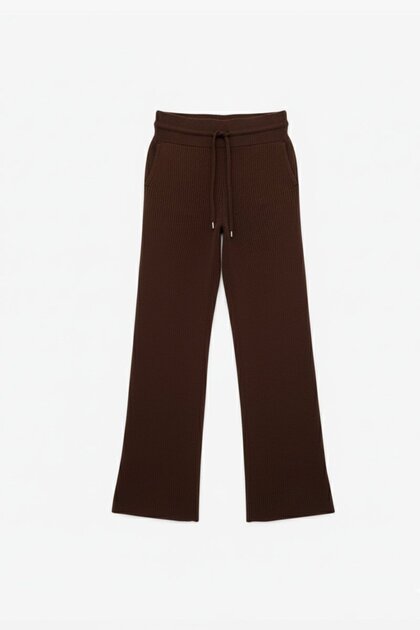 Pocketed Lace-Up Knitwear Trousers