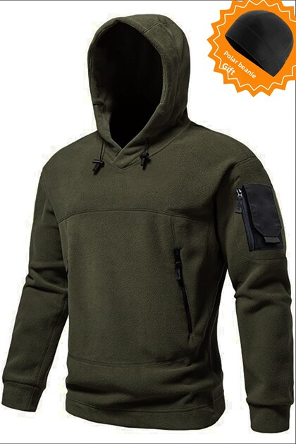 Men's Military Sport Warm Outdoor Hooded Fleece Jacket