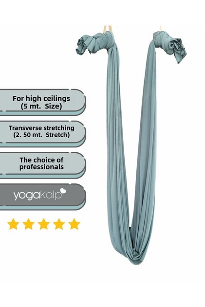 Yoga Hammock Set - 5 Mt Length X 2.5 Mt Stretching Share for High Ceilings