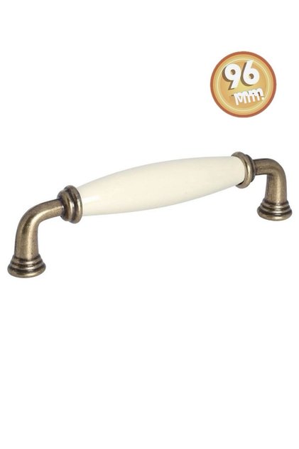 -porțelan Mâner Dulap Sertar Mobilier Bucătărie -rubin 96mm- Crem -galben antic-stk837