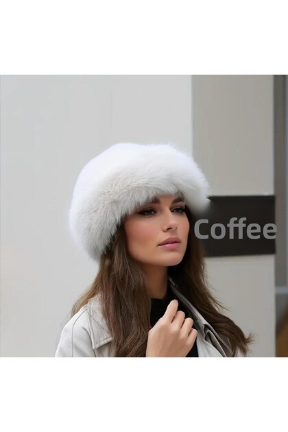 Trend, Viral White Russian Kalpak Hat, Russian Kalpak, Furry Kalpak