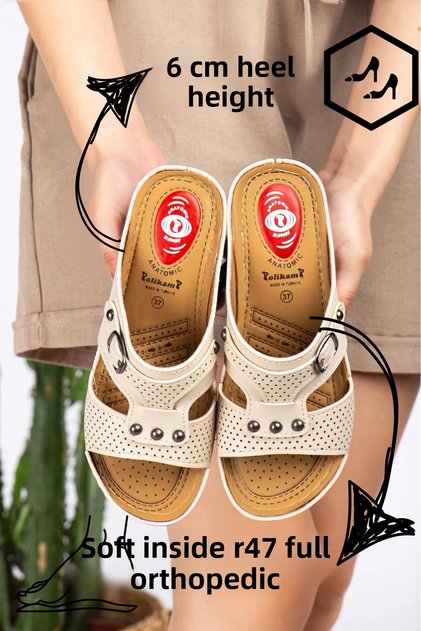 Women's Wedge Heel Orthopedic Daily Slippers Comfortable Lightweight Stylish Padded Young Mother Slippers