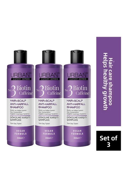 Expert Biotin and Caffeine Anti-Hair Loss Shampoo X3 Pieces - Helps Fast Growth - 350 ml