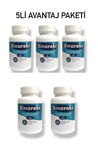 Binareks Çuha Çiçegi Formüllü Bitkisel Takviye Edici Gıda 5X30 Caps 5 Aylık Kullanım