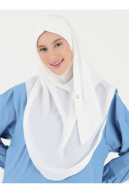 Crepe Shawl - Practical Model - White - (St238), (Id 2923802)