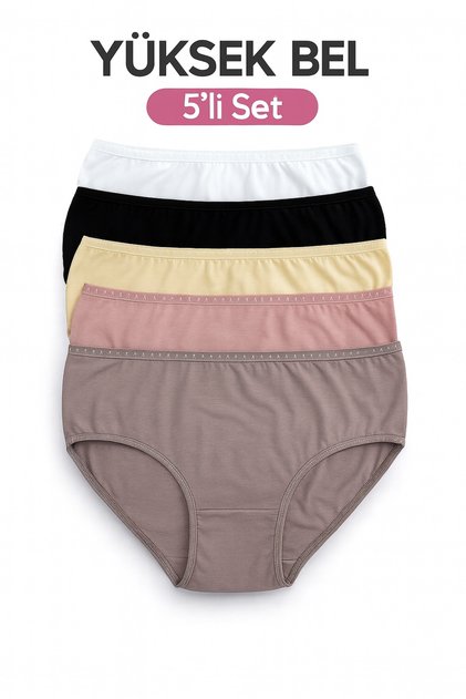 Battal High Waist 5 Piece Panties