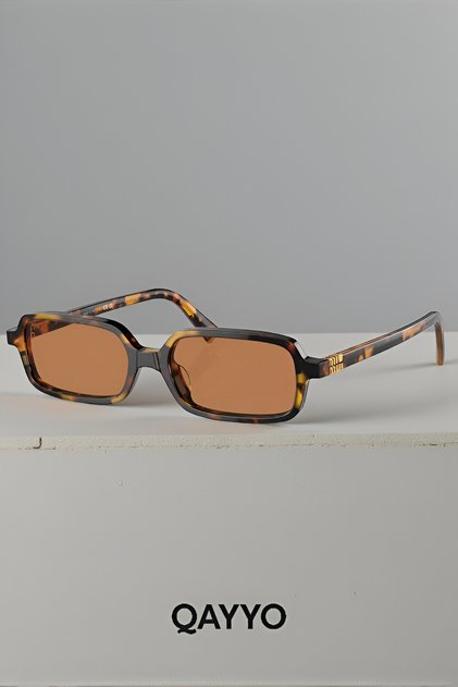 Miul Rectangular Unisex Leopard Sunglasses