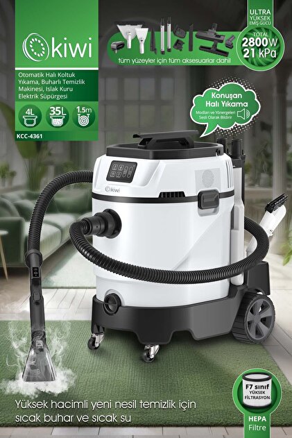 Kiwi KCC-4361 Otomatik Halı Koltuk Yıkama, Buharlı Temizlik