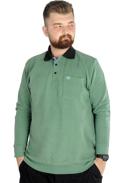 Mode Xl Men's Sweat Polo Pocket Thessaloniki Basic 20441 Çağla