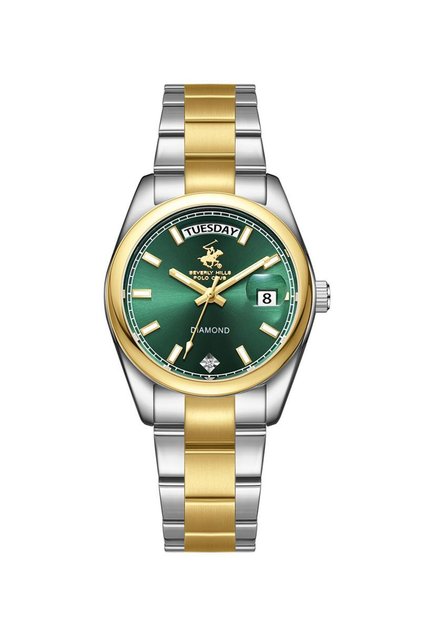 BEVERLY HILLS POLO CLUB BP3709X.270 Women Analog Display Watch & Metal Strap Silver/Gold