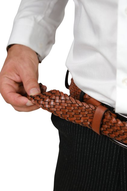 Genuine Leather Knitted Men's Belt |   Stylish and Glamorous