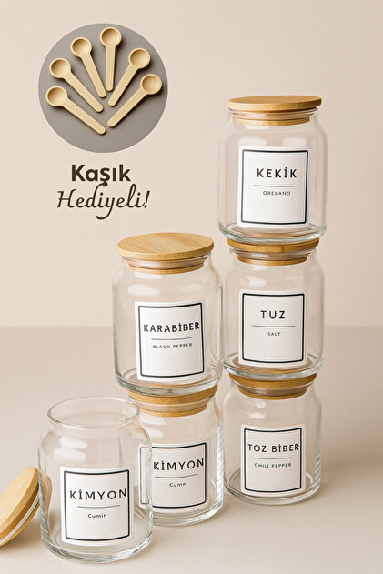 Fhilli Zenith - 6'lı Bambu Vakum Kapaklı Kaşık ve Etiket Hediyeli