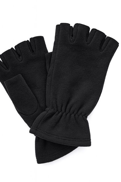 Siyah Unisex Parmaksız Kesik Yarım Parmak Kışlık Polar Eldiven