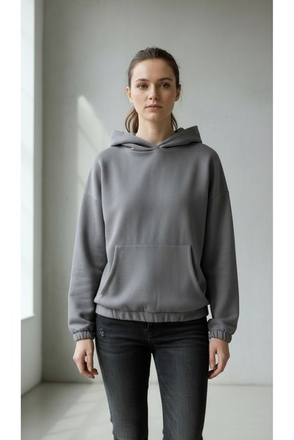 Oversize Kangaroo Pocket Hooded Sweatshirt