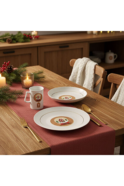 Güral Porselen Yeni Yıl Camelia 3 Parça Tek Kişilik Bone Yemek