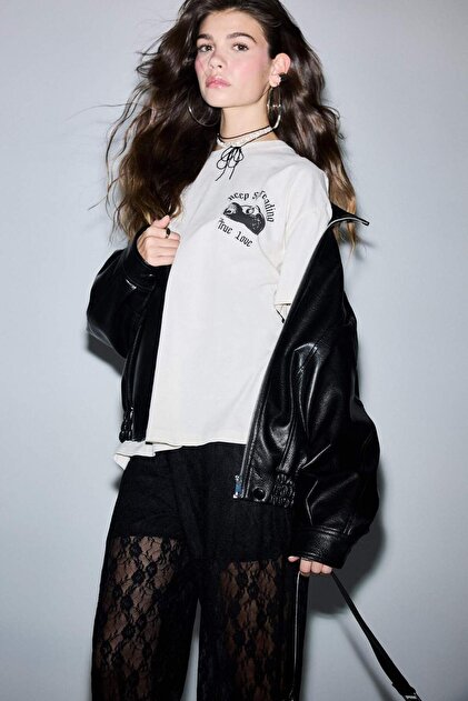 100% Cotton Oversized Back Printed T-Shirt F8749Ax25Au
