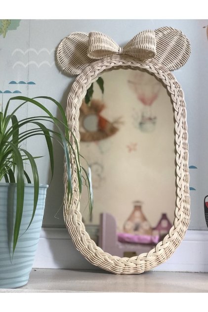 Rattan Papyonlu Mickey Mause Ayna 35*65 Cm