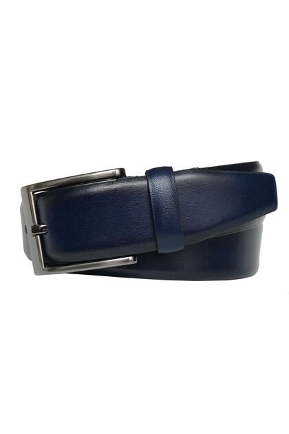 Genuine Leather Navy Blue Classic Fabric Belt, 3.5 Cm=dk-0098