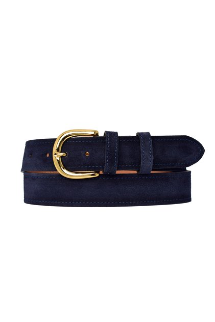 %100 Hakiki Deri, Gold Renk Tokalı 4 Cm Süet Lacivert Kadın Kemeri; Kot, Spor Kemer=süet.26.Lacivert