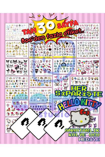 Ceres Studio Sanrio Kuromi Hello Kitty My Melody Sticker Etiket