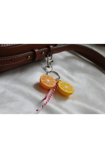 Charm /Marteniçkalı Tasarım Çanta Charmı / Portakal & Limon Charm / Figürlü Anahtarlık