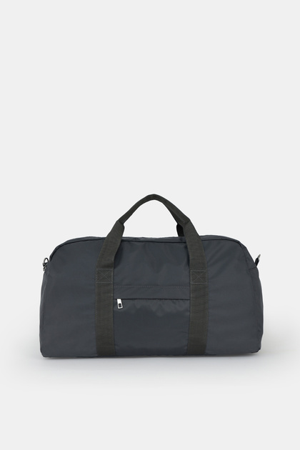 Icone Parachute Fabric Unisex Sports Fitness Gym Bag with Front Pocket Anthracite Smoked