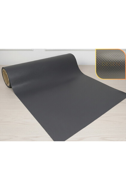 48 cm X 5 Meters - Anthracite Embossing Dot Patterned Faux Leather Anti-Slip Carpet for Inside Drawers, Shelf Cover