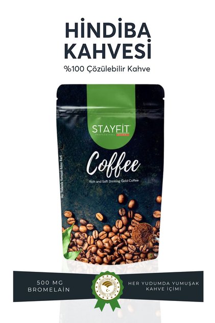 30 Day Supply 100 g Powdered Chicory Coffee - 500 Mg Bromelain 2400 Gdu - L-Carnitine Supplemented