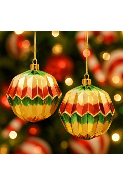 cheap times  natal design オーナメント Ritzz Zig Zag Geometric Textured Pine Tree Ornament Colorful 10 cm