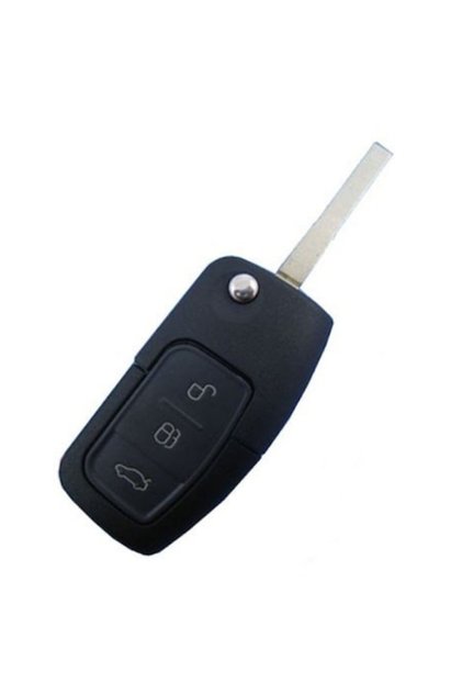 Carcasă cheie rabatabilă compatibilă cu Focus, 3 butoane, neagră
