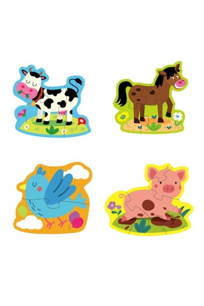 Puzzle bebe cu 4 animale de la ferma (16 piese)