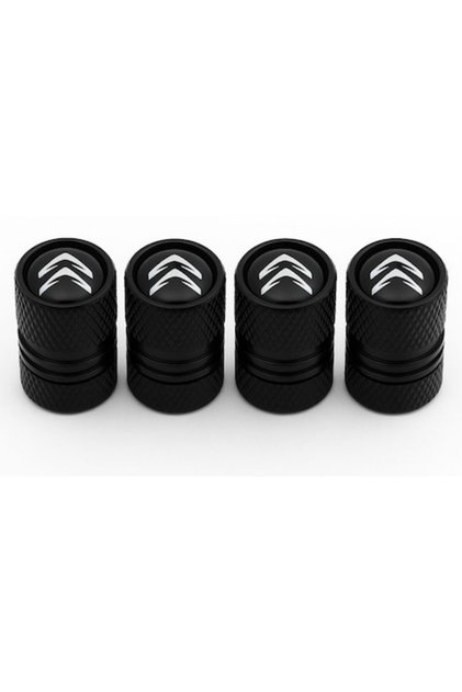 Set de 4 capace de supapă pentru CITROËN, aluminiu, negru mat/alb