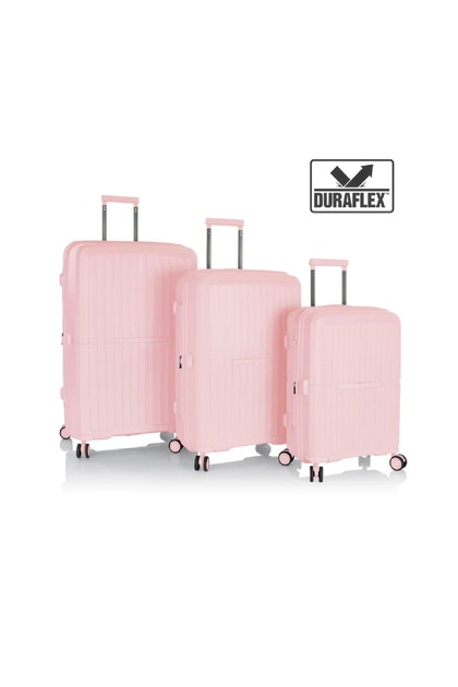 Airlite Set Of 3 PU Hard Sided 4-Wheeler Spinner Trolley Bag with TSA Lock