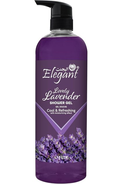 Elegant Shower Gel | Lavender | 1 Liter | Rejuvenating Body Wash by Elegant